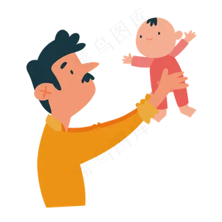 抱着婴儿的父亲矢量素材