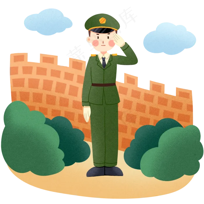 敬礼军人解放军(2000X2000(DPI:300))psd模版下载