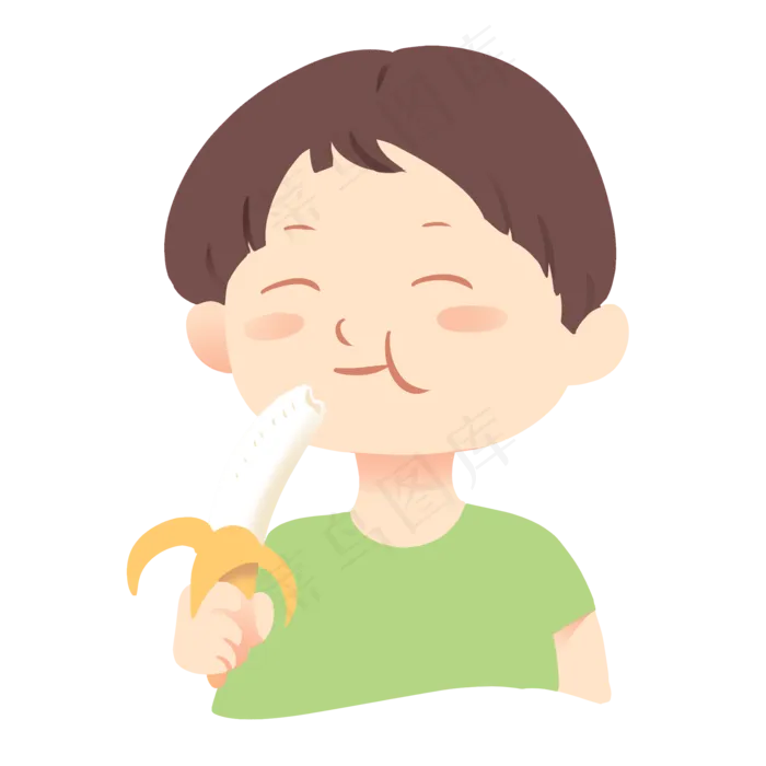 吃香蕉男孩(2000X2000(DPI:300))psd模版下载