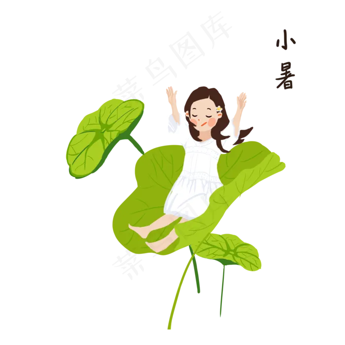 夏季小暑荷叶女孩(2000X2000)