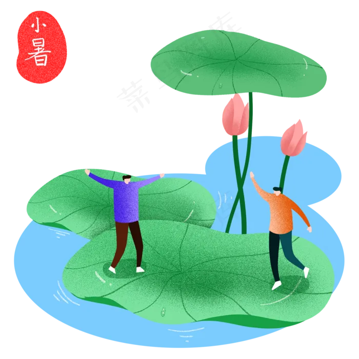 小暑荷花开花(2000X2000(DPI:300))psd模版下载