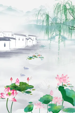 中国风水墨山水装饰画