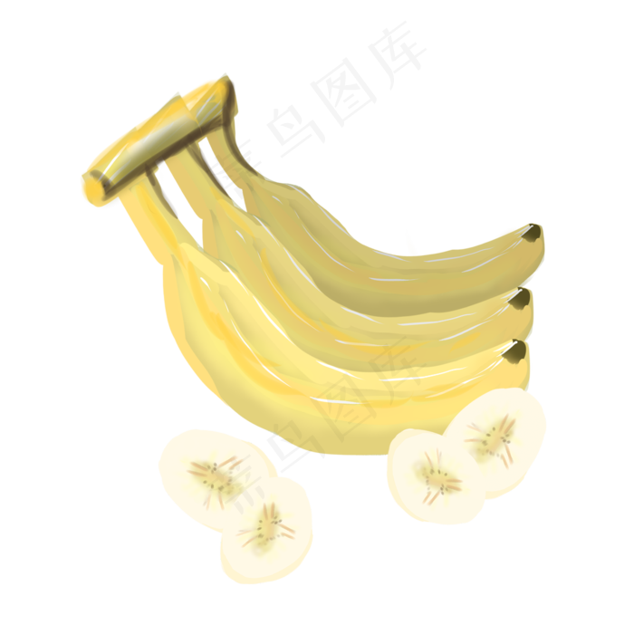 水彩风格水果香蕉(2000X2000(DPI:300))psd模版下载