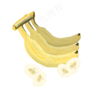 水彩风格水果香蕉