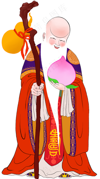 鼠年年画寿星PNG,免抠元素