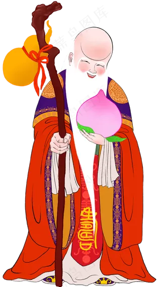 鼠年年画寿星PNG,免抠元素