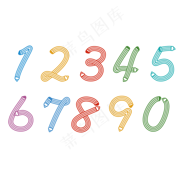 阿拉伯数字艺术字(2000*2000px 	      )psd模版下载