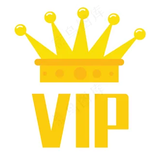 扁平化VIP蓝色会员皇冠标志,免抠元素