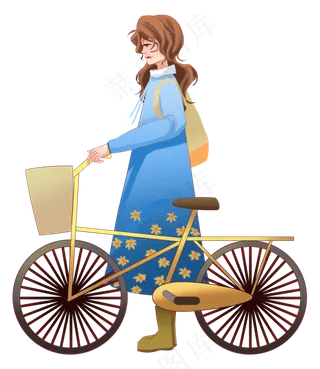 五一假日骑车出游女孩