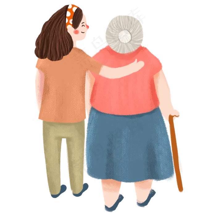 母亲节母女俩背影(2000X2000(DPI:300))psd模版下载