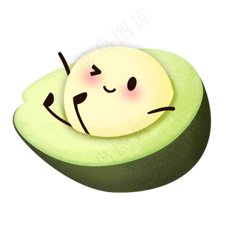卡通手绘水果可爱趣味牛油果
