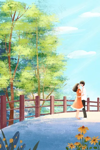 夏天风景情侣治愈系小清新