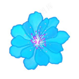 光感彩色荧光唯美海棠,免抠元素