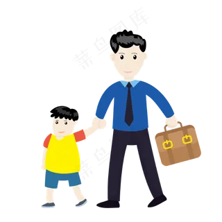 呆萌父子俩矢量免抠图