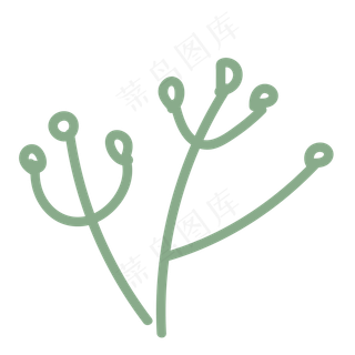 卡通的绿色小草植物