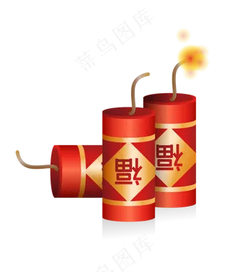 精美爆竹装饰,免抠元素