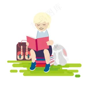 看书的儿童矢量素材