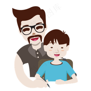 父亲节父子学习元素