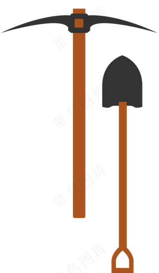 工具铲子锄头矢量挖矿,免抠元素
