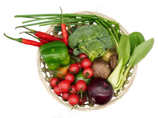 圆形编织筐蔬菜