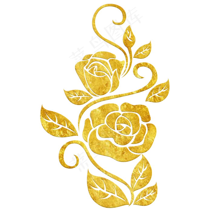 中国风传统烫金鲜花花纹装饰图之,免抠元素(2500*2500px)psd模版下载