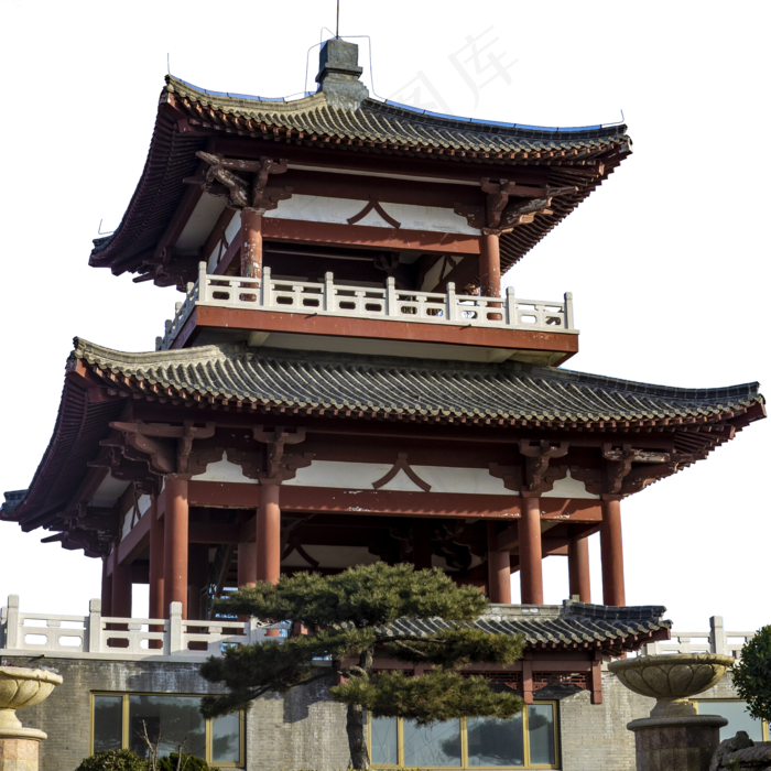 仿古建筑楼房免抠图