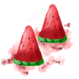 被切开的西瓜水果