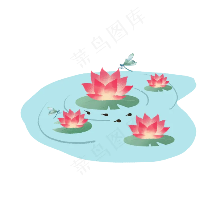 池塘里的荷花(2000X2000(DPI:300))psd模版下载