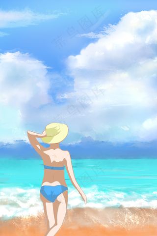 夏天沙滩清新泳衣