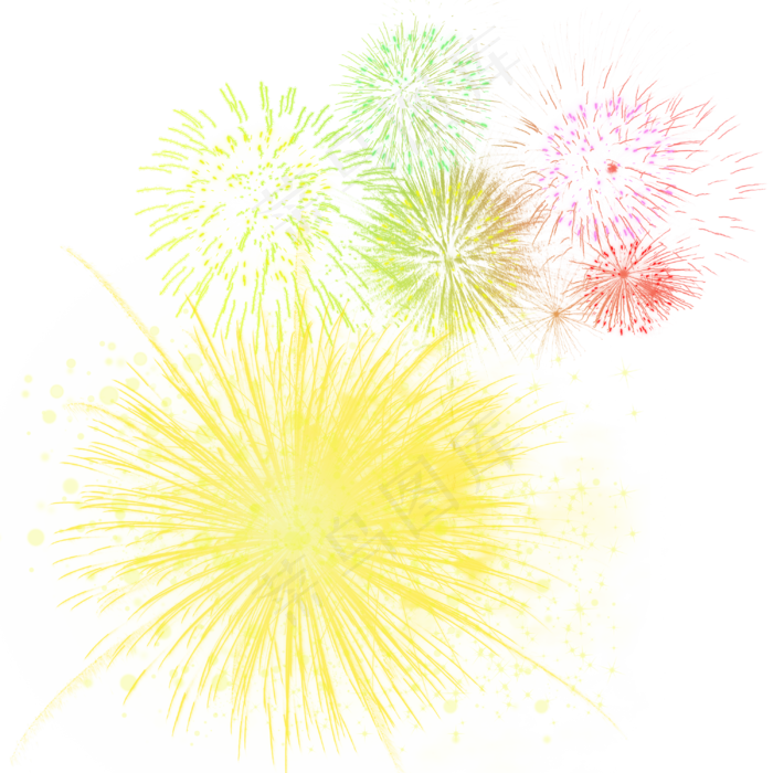烟花焰火花火,免抠元素(3000*3000px 300 dpi )psd模版下载