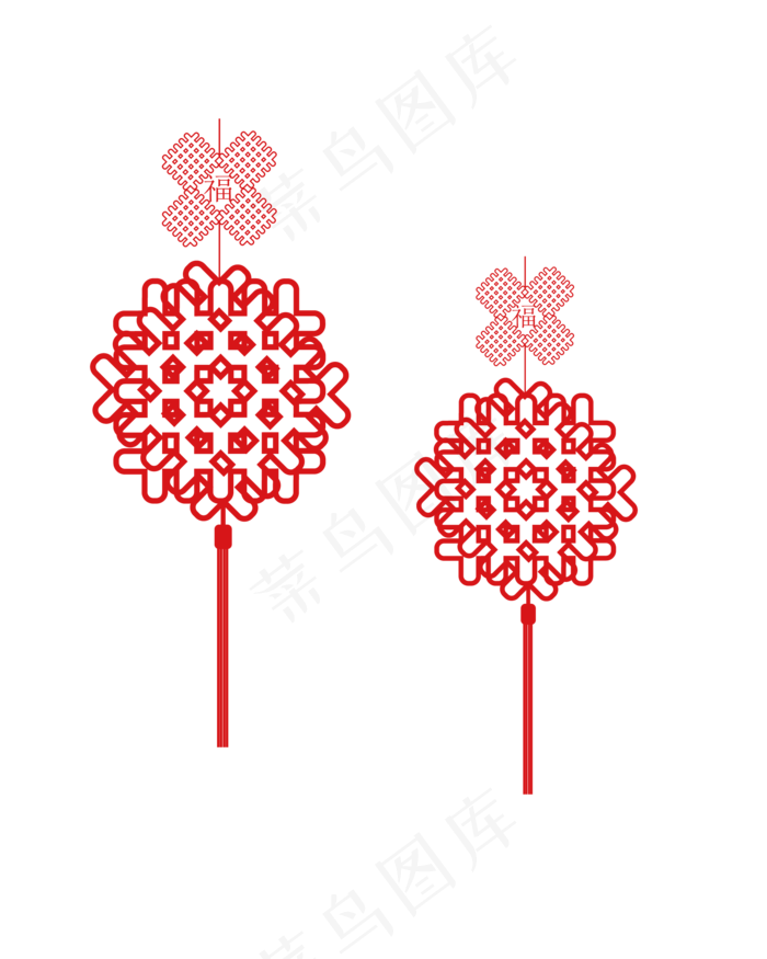 矢量手绘中国挂饰,免抠元素