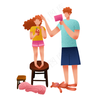 看节目表演扁平父女