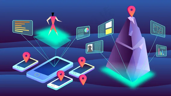 科技智能2.5d手绘矢量插图 科技智能2.5d手绘矢量插图