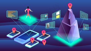 科技智能2.5d手绘矢量插图