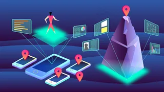 科技智能2.5d手绘矢量插图