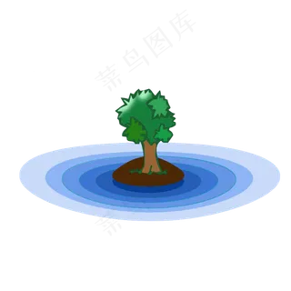 卡通手绘山水水面山海涟漪水纹大