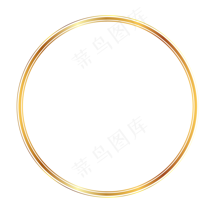 金色渐变圆形印章