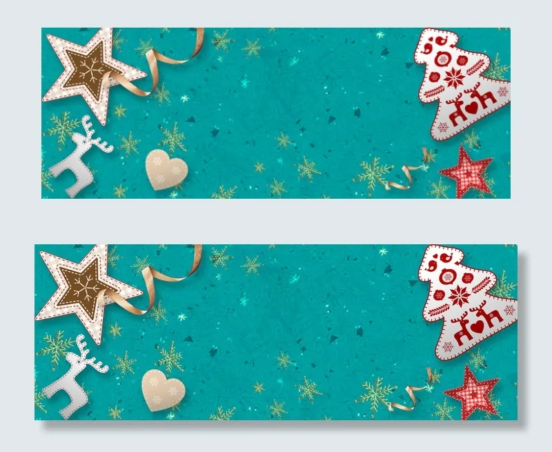 圣诞节手绘浪漫文艺平面蓝色banner