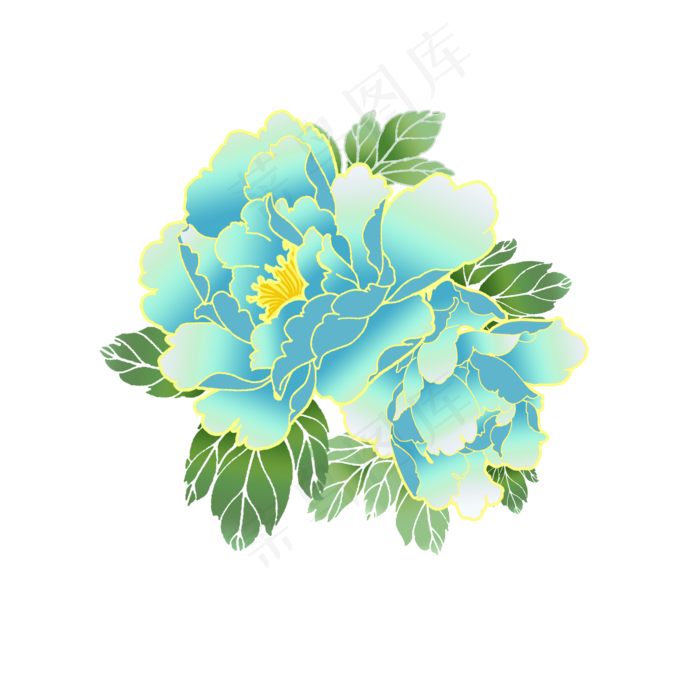 手绘牡丹花元素牡丹花可商用元素(2000X2000(DPI:300))psd模版下载