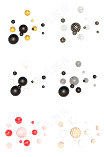 C4D立体漂浮球合集,免抠元素 C4D立体漂浮球合集,免抠元素