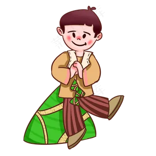 端午节送粽子送礼的小孩