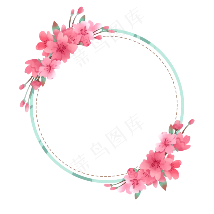 简约圆形樱花边框(2000X2000(DPI:300))psd模版下载