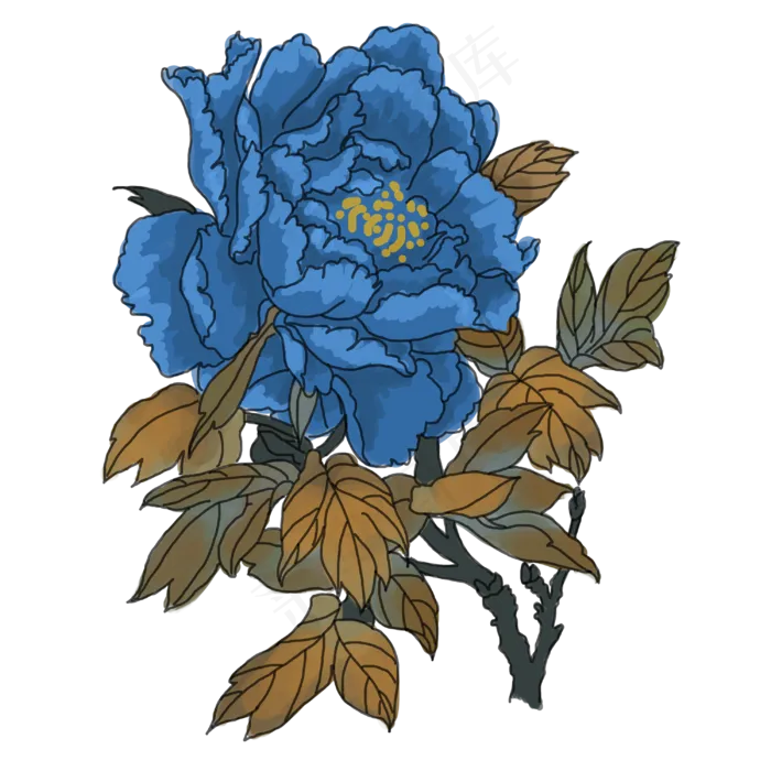 中国风手绘花卉插图,免抠元素(3000*3000px 300 dpi )psd模版下载