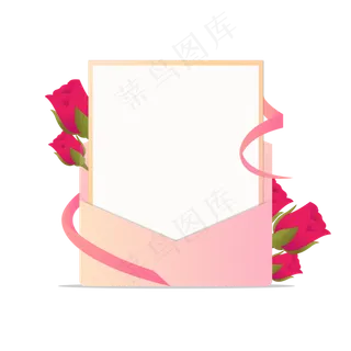 粉色信封玫瑰花