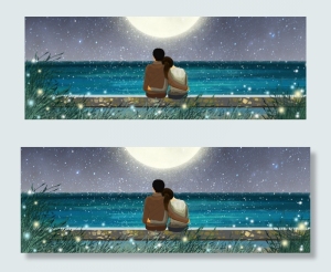 唯美星空情侣背影仲夏夜之梦banner