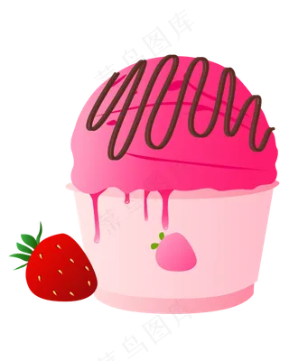 矢量绿色情人节草莓蛋糕