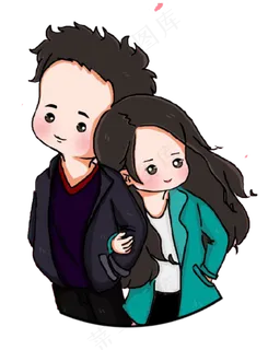 情人节手绘恩爱情侣