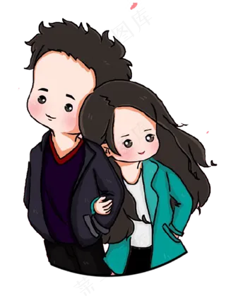 情人节手绘恩爱情侣