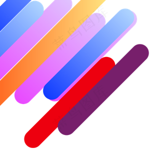 彩色几何色块,免抠元素