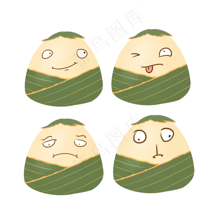 端午节卡通粽子(2000X2000(DPI:300))psd模版下载